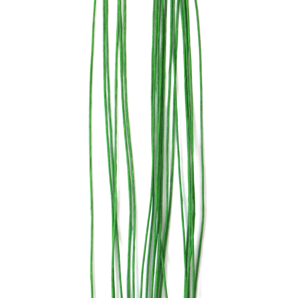 Sârmă pentru flori cu înveliș de hârtie, culoare verde deschis, 0,9 mm ~80 cm - 20 bucăți