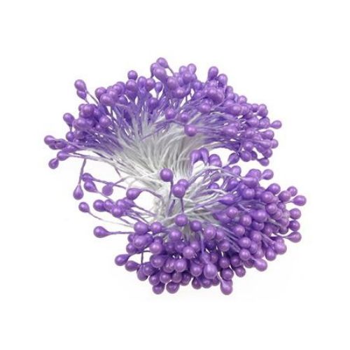 Stamens pearl double-sided 3x6x70 mm purple ~144 pieces
