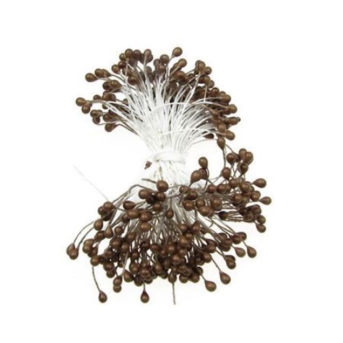 Stamens pearl double-sided 3x6x65 mm brown ~144 pieces