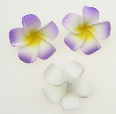 Гумирани цветя за декорация цвят светло лилав 40 мм -5 броя