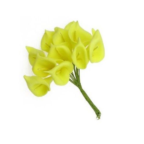 Charming Callas Bouquet for Craft Projects and Decoration / 25x45 mm - 12 pieces