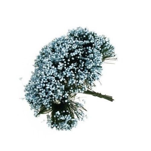 Decorative Bouquet for DIY Wreaths, Candle Holders, Craft Projects / Light Blue / 70 mm - 12 pieces