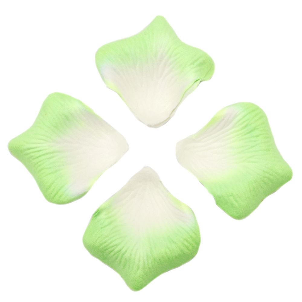 Paper Leaves for Decoration green light with white -144 pieces