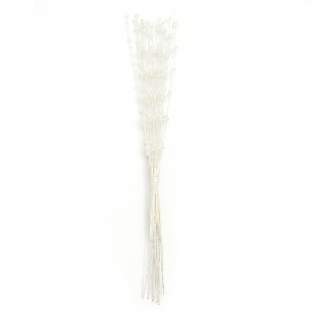Twig pearls 210 mm color white -30 pieces
