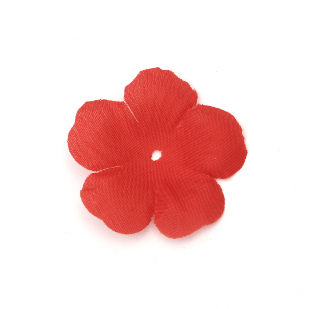 Fabric red flower 55x55 mm for decoration - 5 grams ~30 pieces