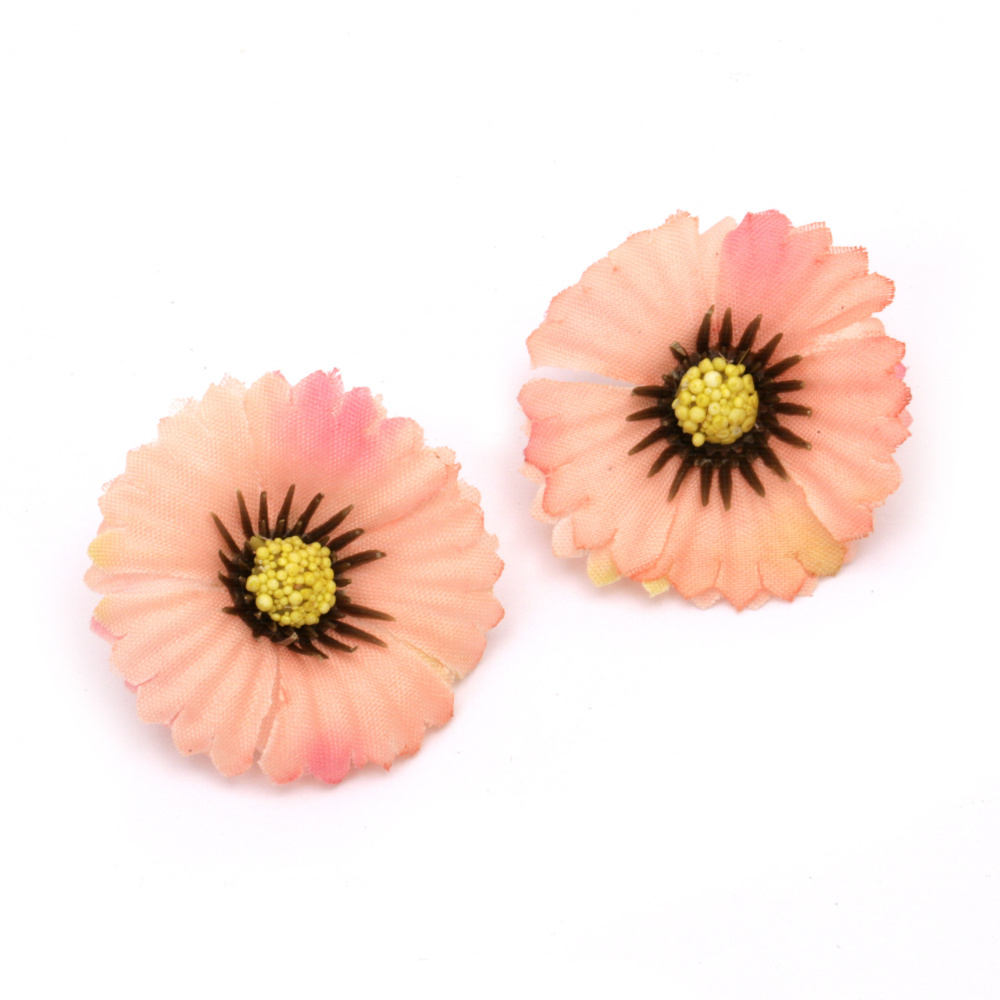 Flower aster 35 mm with stump for mounting pink -10 pieces
