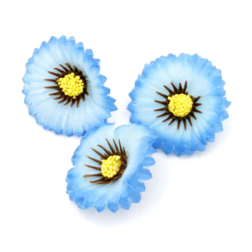 Aster Flower Heads for DIY Bouquets, Home and Party Decor /  / 35 mm / Blue - 10 pieces