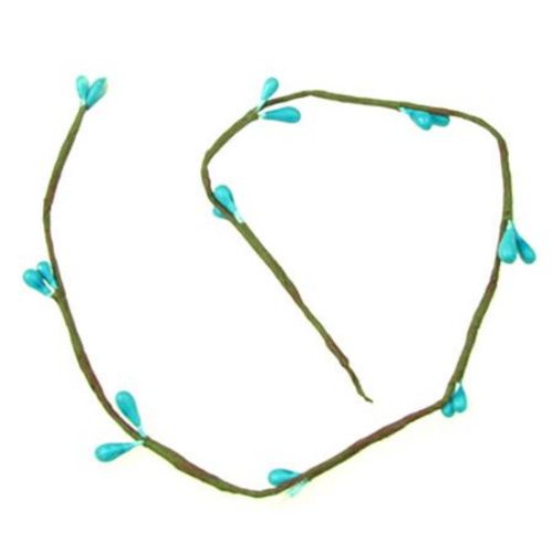 Decorative Fabric Branch5 mm -400 mm turquoise -5 pieces