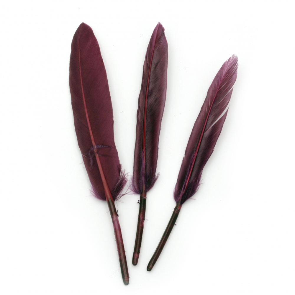 Feathers for Decoration / Violet / 100 ±150 x15 ± 20 mm - 10 pieces