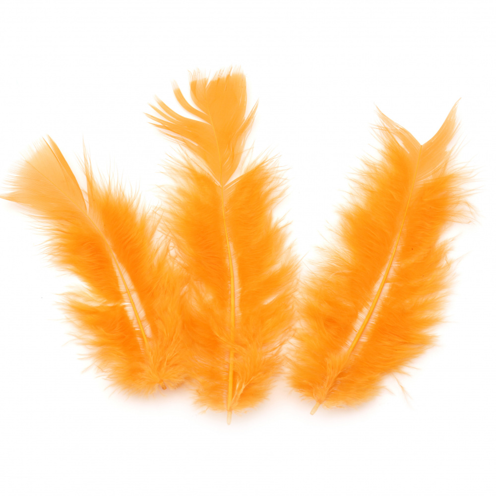 Feather for decoration 120~170x35~40 mm orange - 10 pieces