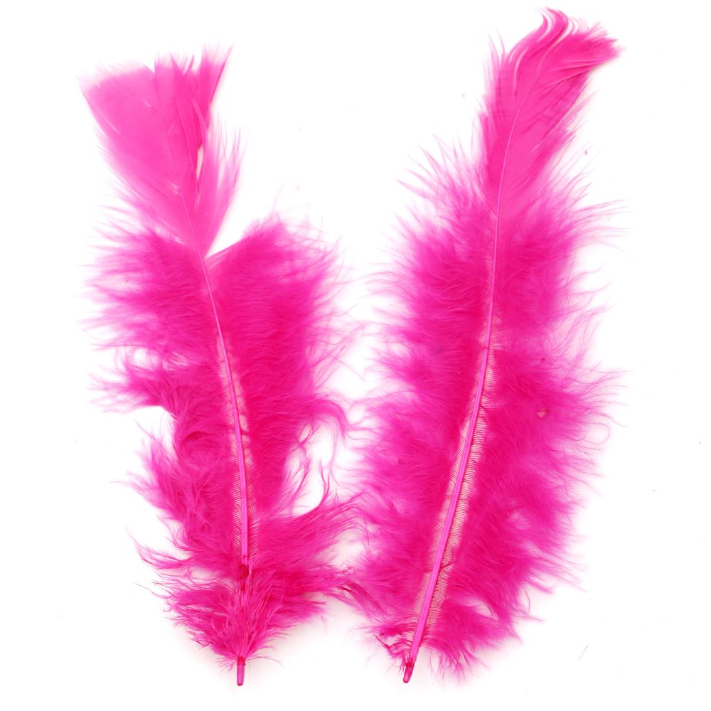 Feather for decoration 120~170x35~40 mm deep pink - 10 pieces
