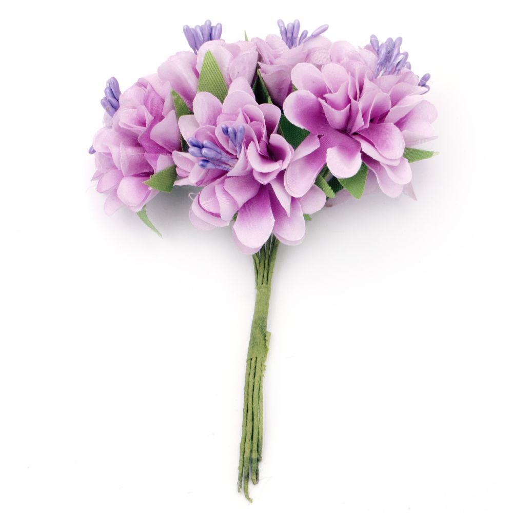 Bouquet Carnation flower with stamens 35x110 mm light purple - 6 pieces