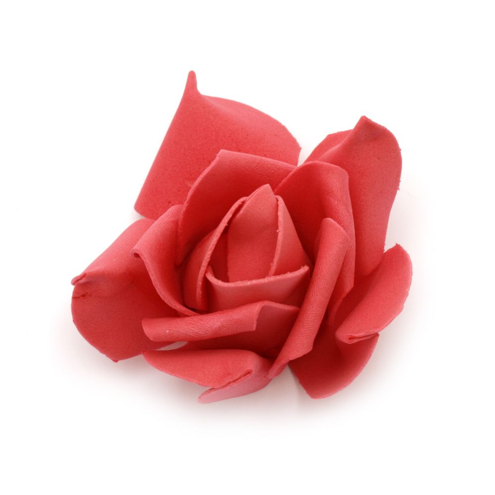 Τριαντάφυλλο 70x45 mm από αφρώδες υλικό κόκκινο -5 τεμάχια