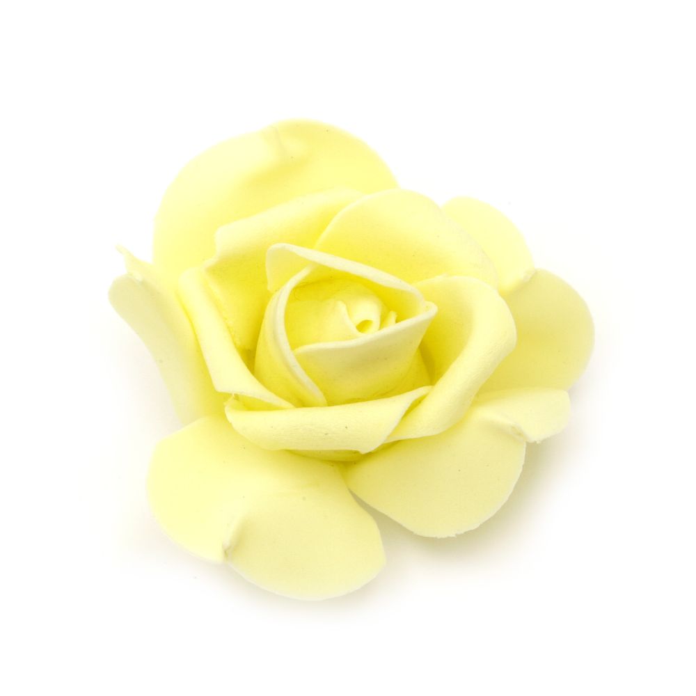 Жълти рози от фоам за декорация 70x45 мм -5 броя