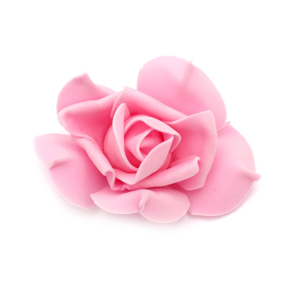 Decorative Foam Roses for Wedding Arrangement, Baby Shower etc. / Pink / 70x45 mm - 5 pieces