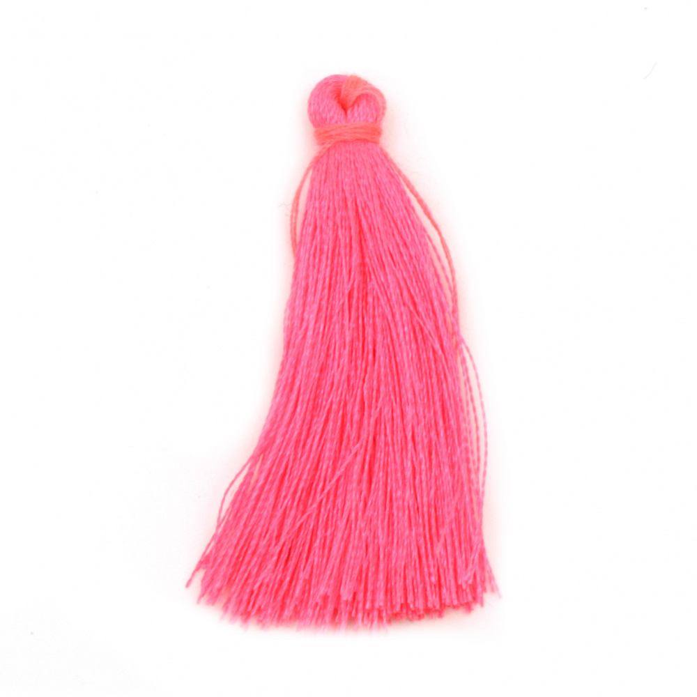 Fabric Tassel 50x5 mm color pink electric - 10 pieces