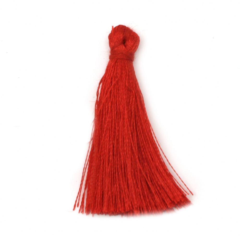 Fabric Tassel 50x5 mm color red - 10 pieces