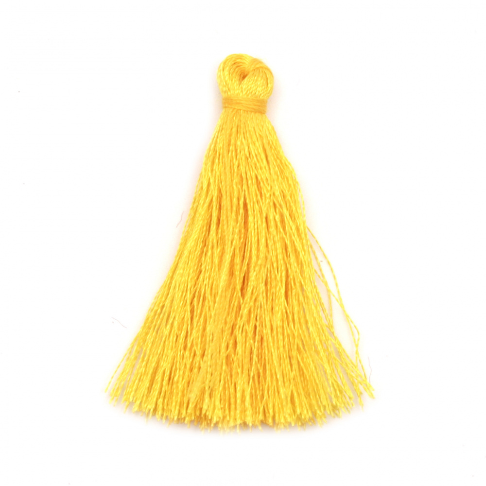 Fabric Tassel 50x5 mm yellow color - 10 pieces