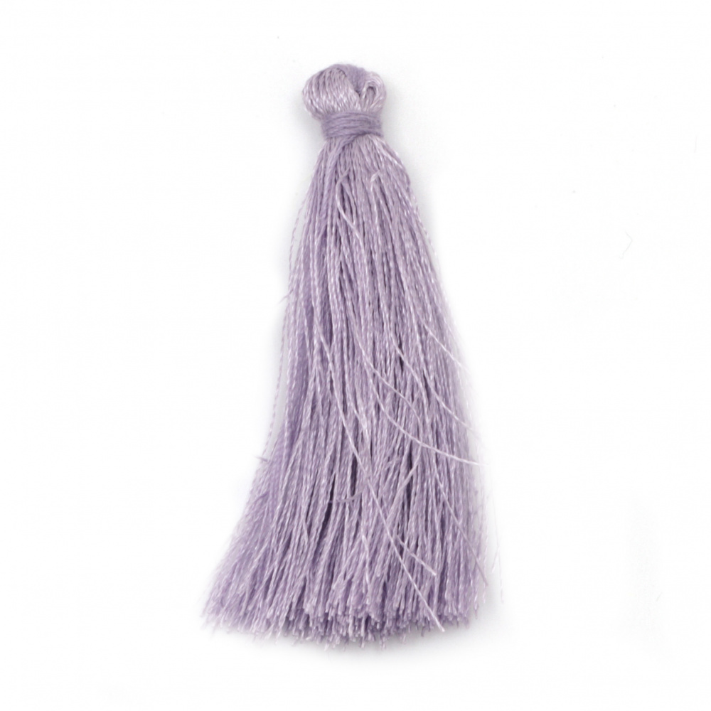 Fabric Tassel 50x5 mm color light purple - 10 pieces