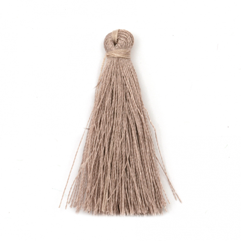Fabric Tassel 50x5 mm cappuccino color - 10 pieces
