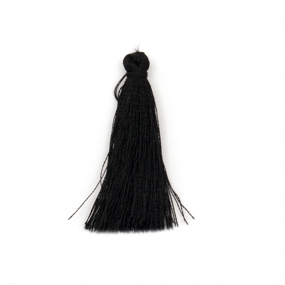 Fabric Tassel 50x5 mm color black - 10 pieces