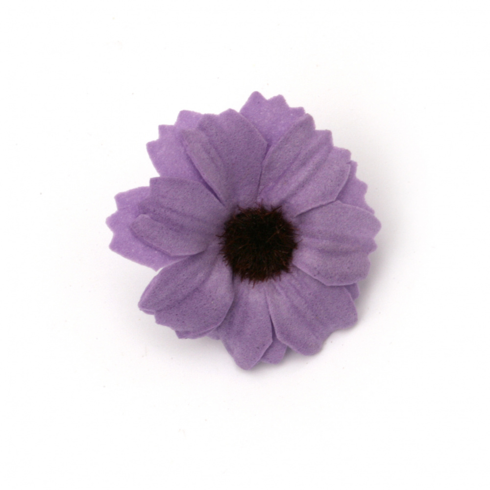 Flower daisy 35 mm with stump for installation  purple - 10 pieces