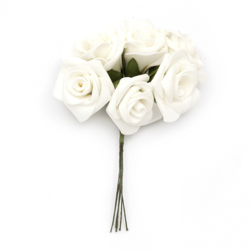 Τριαντάφυλλα 40x150 mm λευκό -6 τεμάχια