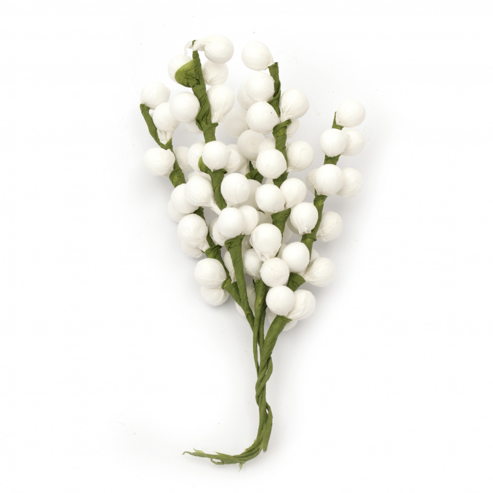 Flower twig styrofoam 20x150 mm color white -5 pieces