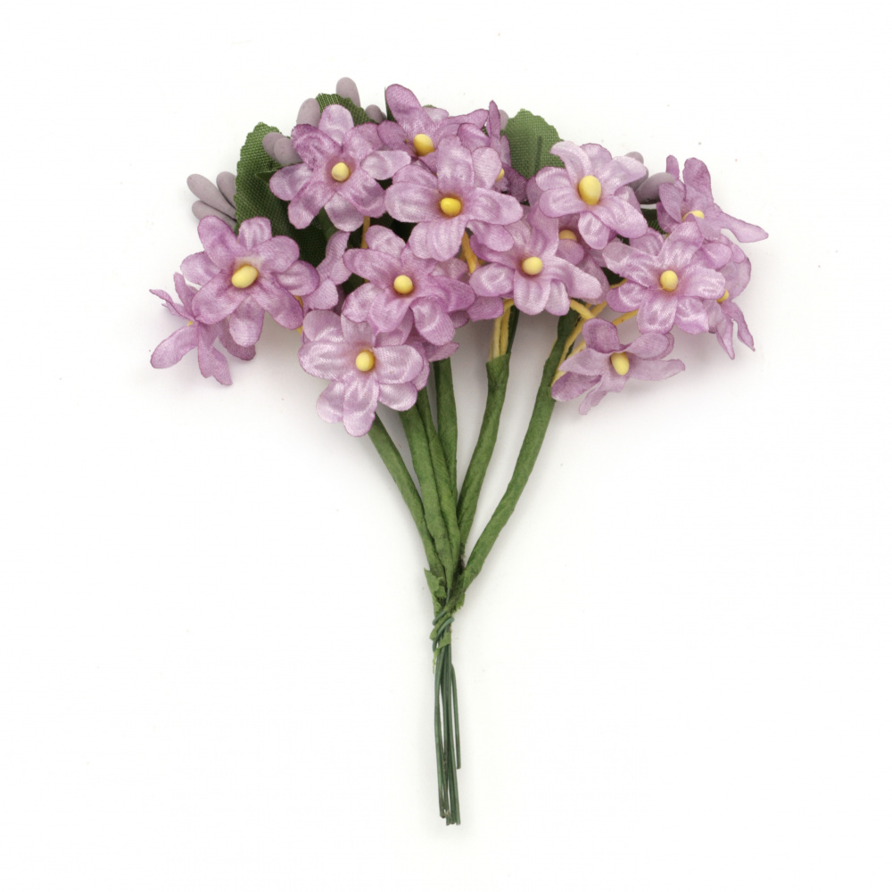 Bouquet of purple artificial flowers for decoration 20x120 mm - 6 pieces