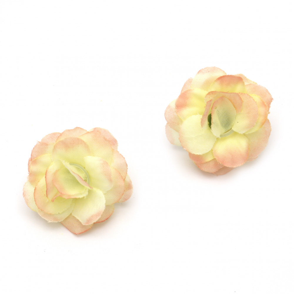 Spring Flower 35 mm with stump for installation, color yellow pink - 10 pieces