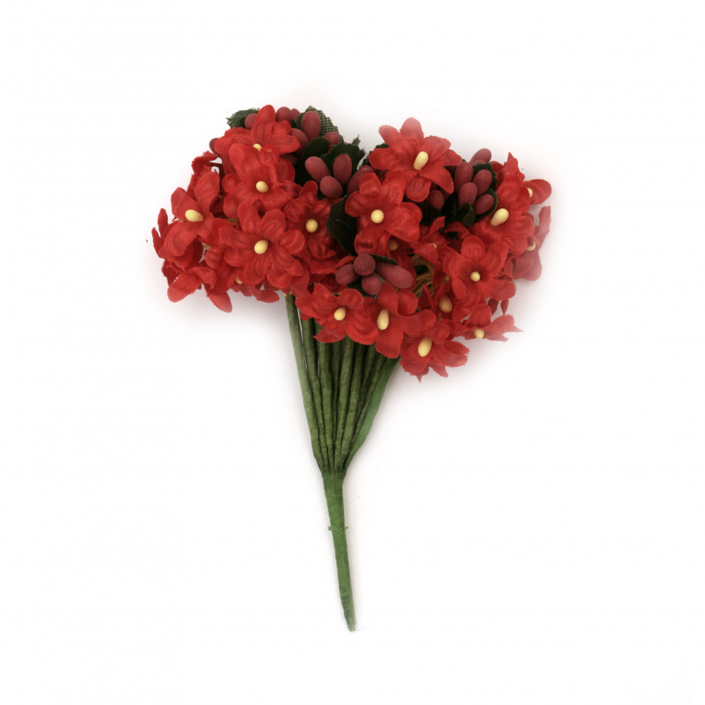Λουλούδια ματσάκι 20x120 mm κόκκινο -12 τεμάχια