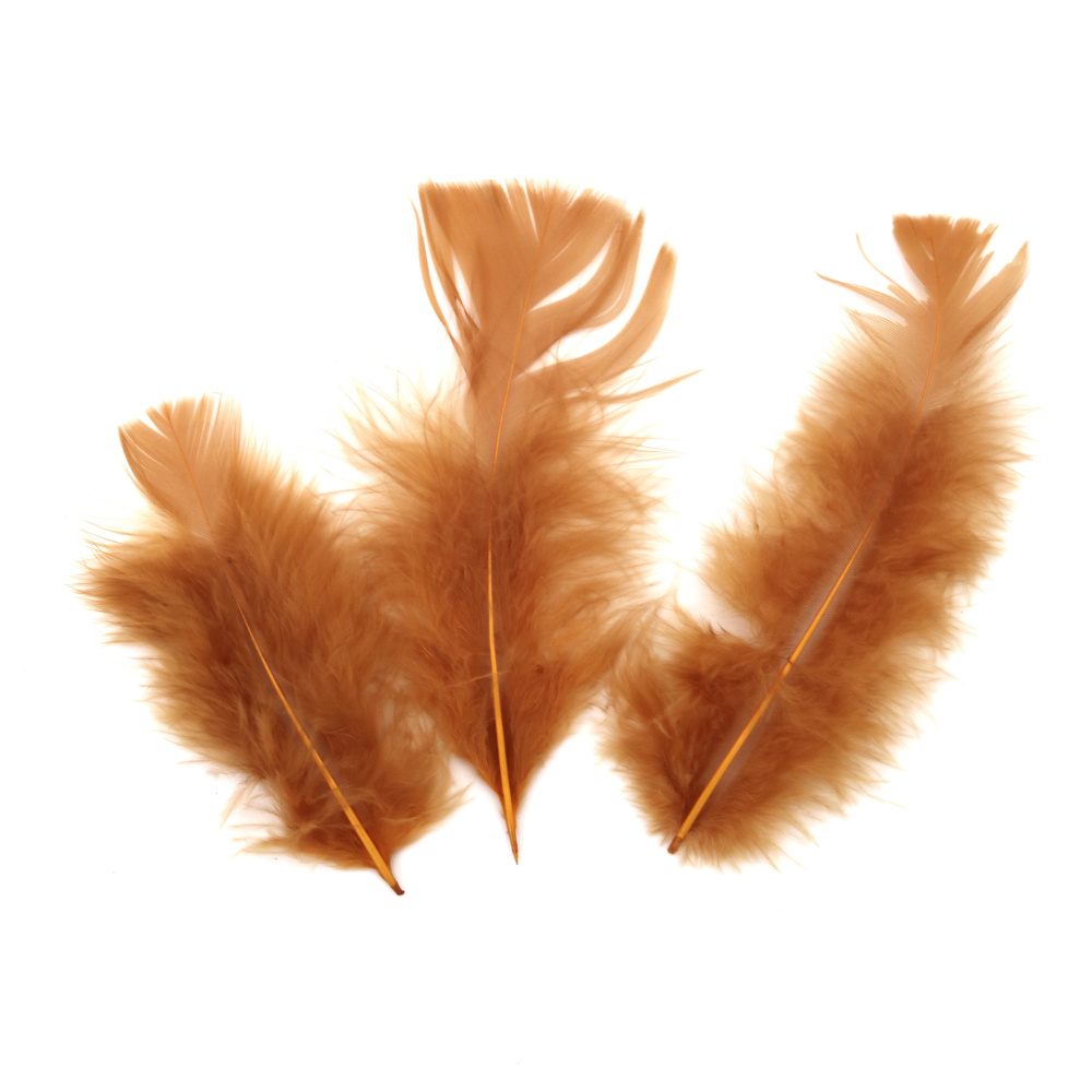 Feathers for Decoration color ocher 120~170x35~40 mm - 10 pieces