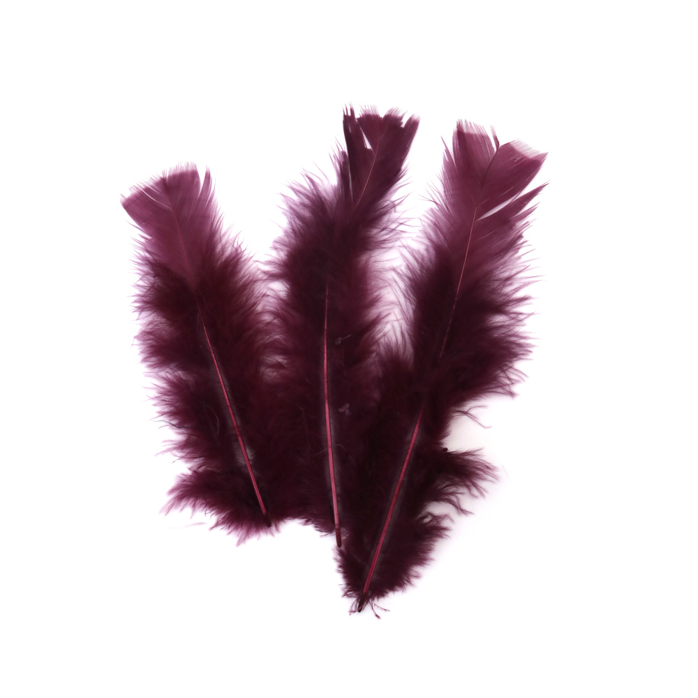 Pene decorative 120~170 x 35~40 mm, violet închis, set 10 bucăți pentru handmade, decor evenimente și proiecte artistice