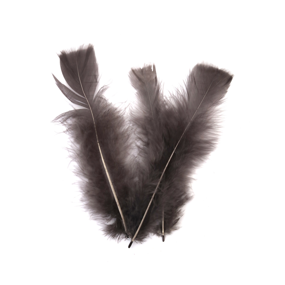 Pene decorative 120~170x35~40 mm – culoare gri închis, set de 10 bucăți pentru crafturi minimaliste, decor elegant și proiecte artistice