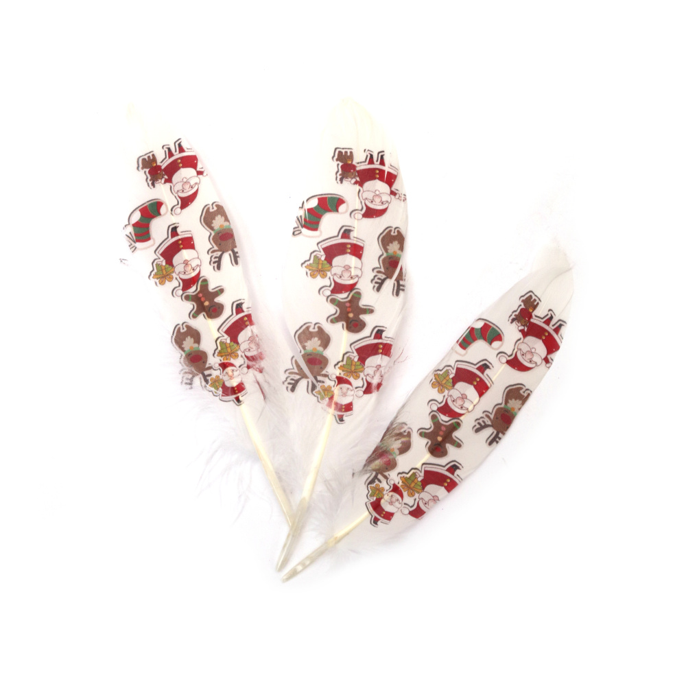 Pene decorative festive 120~170 x 35~40 mm – cu imprimeu de Crăciun, set de 5 asortate pentru hobby creativ, decorarea cadourilor și proiecte DIY de iarnă