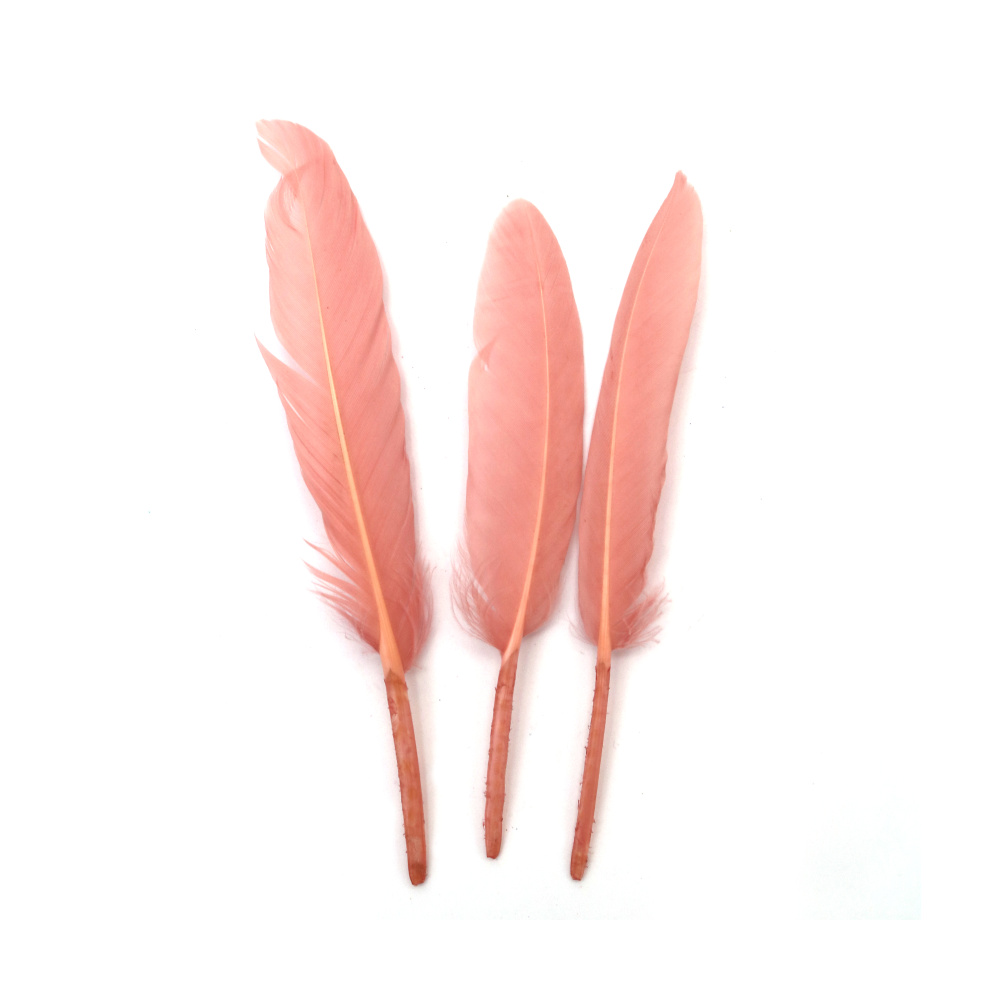 Delicate Decorative Feathers 100~150x15~20 mm – Pastel Pink Color, Set of 10 for Romantic Crafts, Wedding Décor & Creative DIY Projects