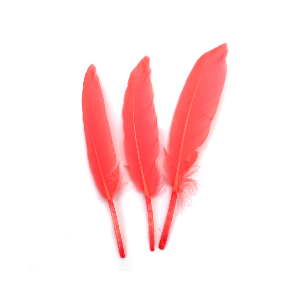 Pene decorative 100~150 x 15~20 mm, dimensiuni mixte, culoare pepene (watermelon), set 10 bucăți, pentru craft de vară, decorațiuni festive și proiecte DIY