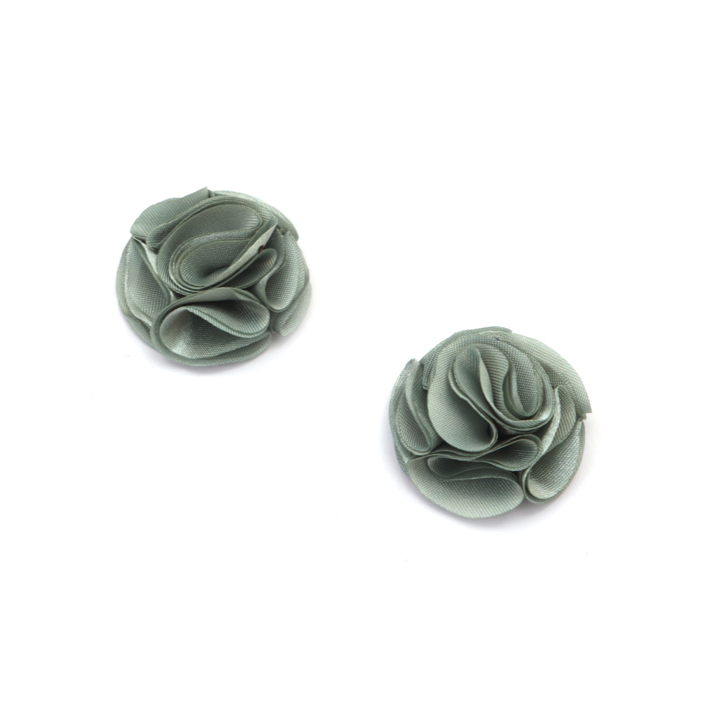 Satin Flower for Handmade Accessories / 35 mm / Mint Color - 2 pieces