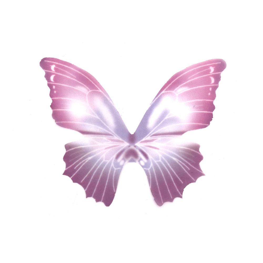 Пеперуда органза за декорация 100x80 мм цвят лилав меланж -5 броя