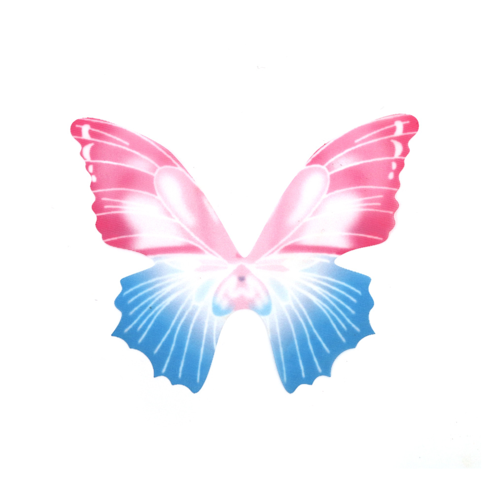 Organza fluture pentru decor 100x80 mm culoare roz, albastru - 5 buc