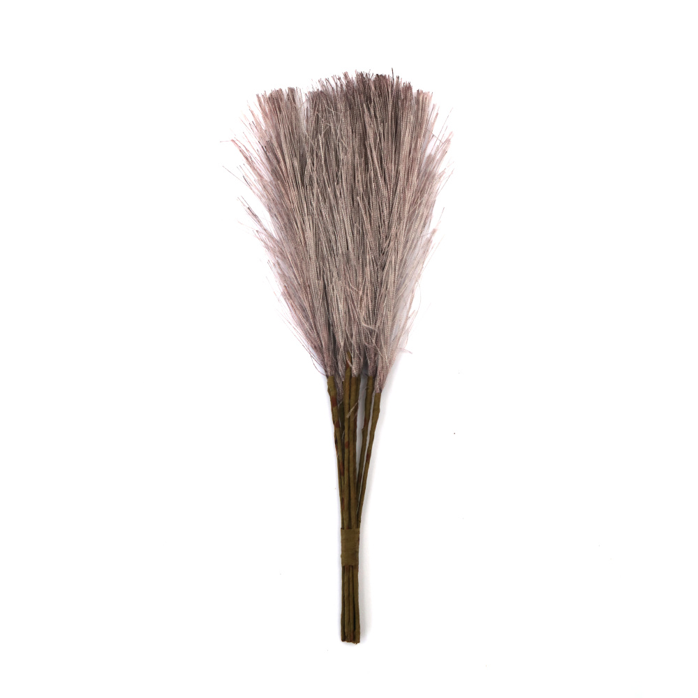 Artificial Feather Branch 180 mm, Gray Color - 10 pieces