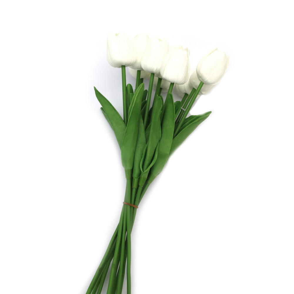 Tulip Stem Made of Rubber and Plastic, 340 mm, White Color