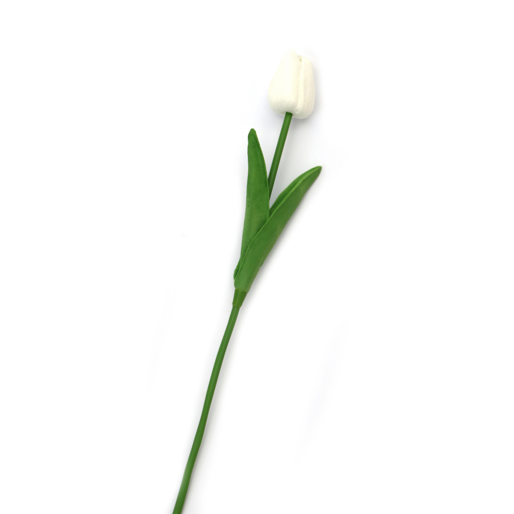 Tulip Stem Made of Rubber and Plastic, 340 mm, White Color