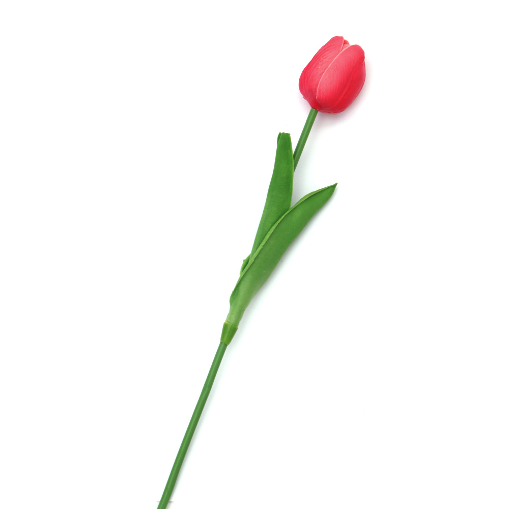 Tulip Stem Made of Rubber and Plastic, 340 mm, Light Red Color