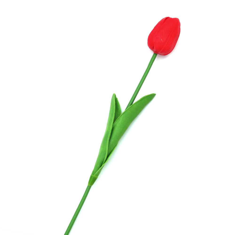 Tulip Stem Made of Rubber and Plastic, 340 mm, Red Color