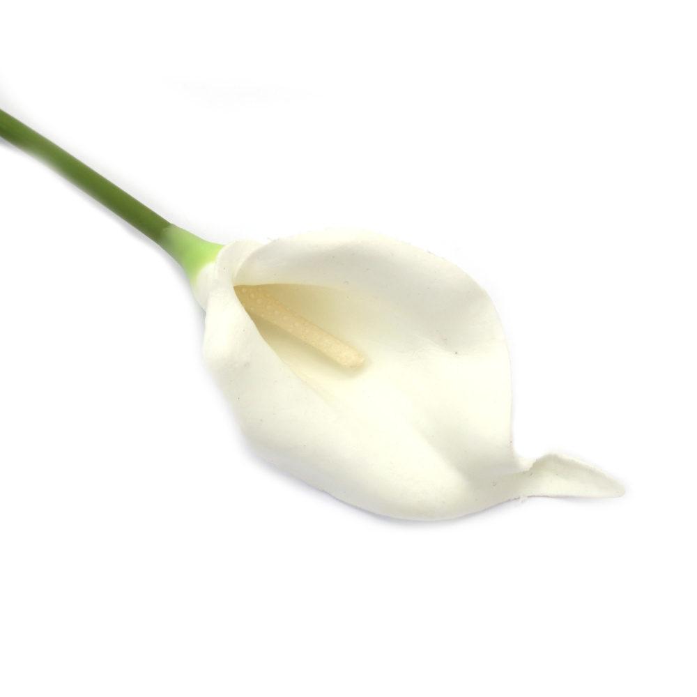 Calla Lily Stem Made of Rubber and Plastic, 340 mm, White Color