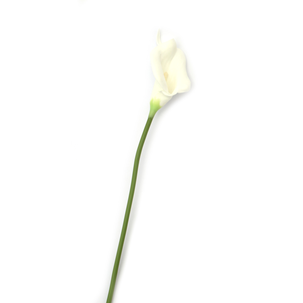 Calla Lily Stem Made of Rubber and Plastic, 340 mm, White Color