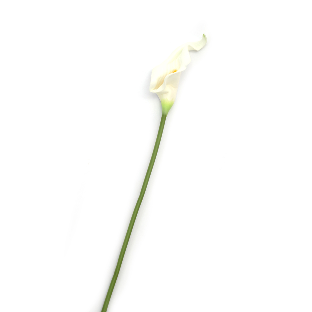 Calla Lily Stem Made of Rubber and Plastic, 340 mm, White and Green Color