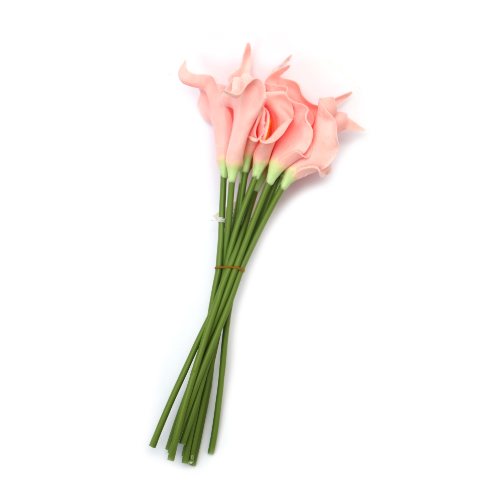 Calla Lily Stem Made of Rubber and Plastic, 340 mm, Pink Color