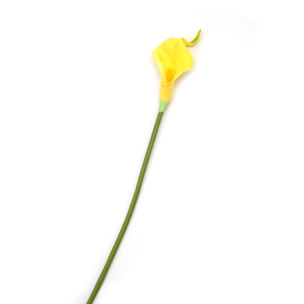 Calla Lily Stem Made of Rubber and Plastic, 340 mm, Yellow Color